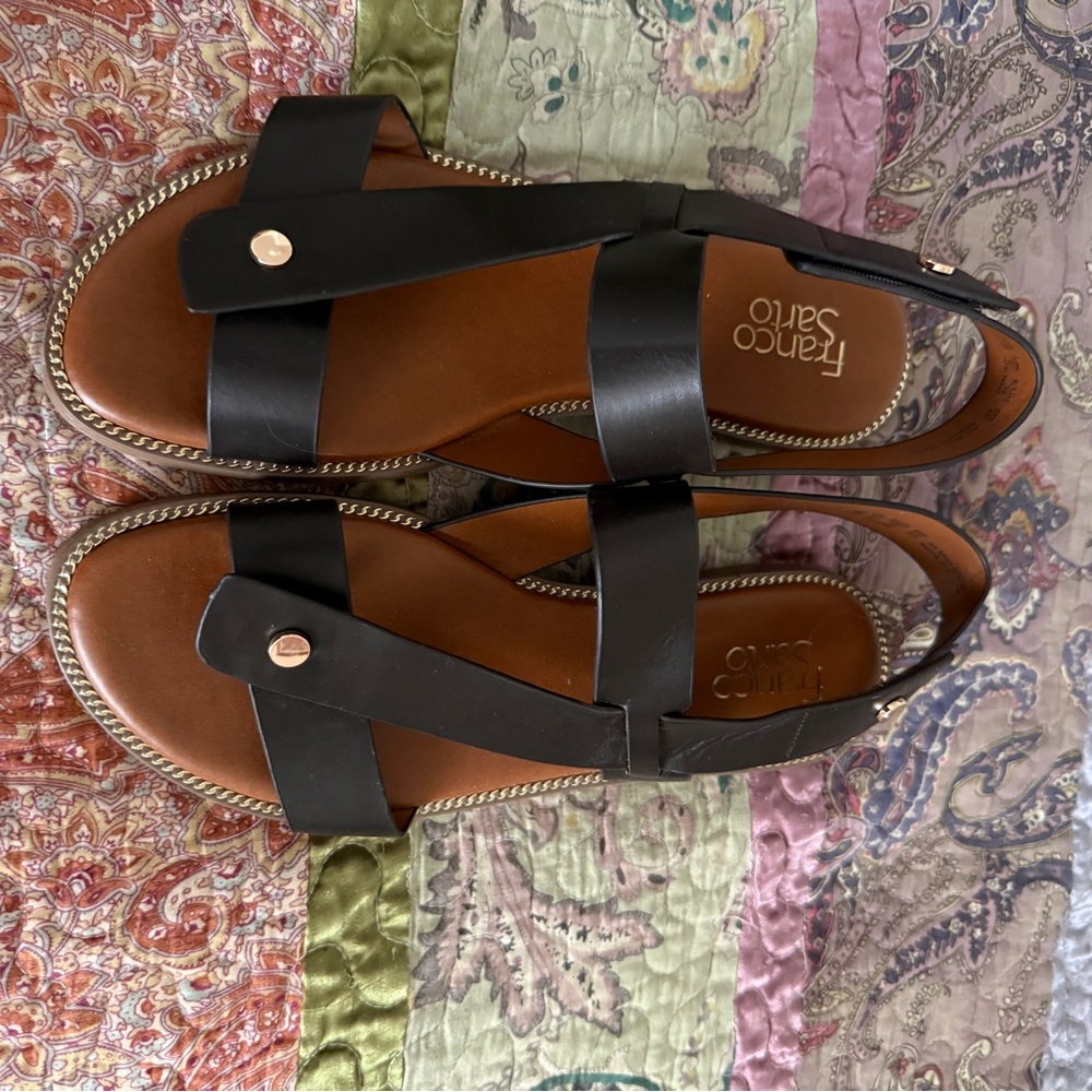 Franco Sarto Black Leather Sandals